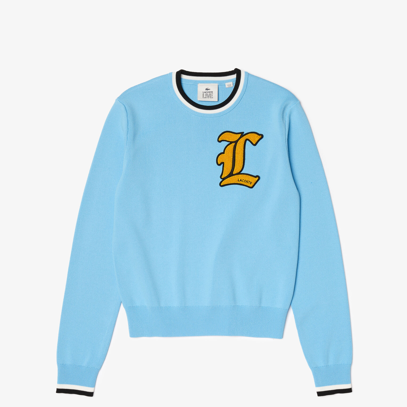 Women&rsquo;s Lacoste L!VE Crew Neck Badge Cotton Sweater
