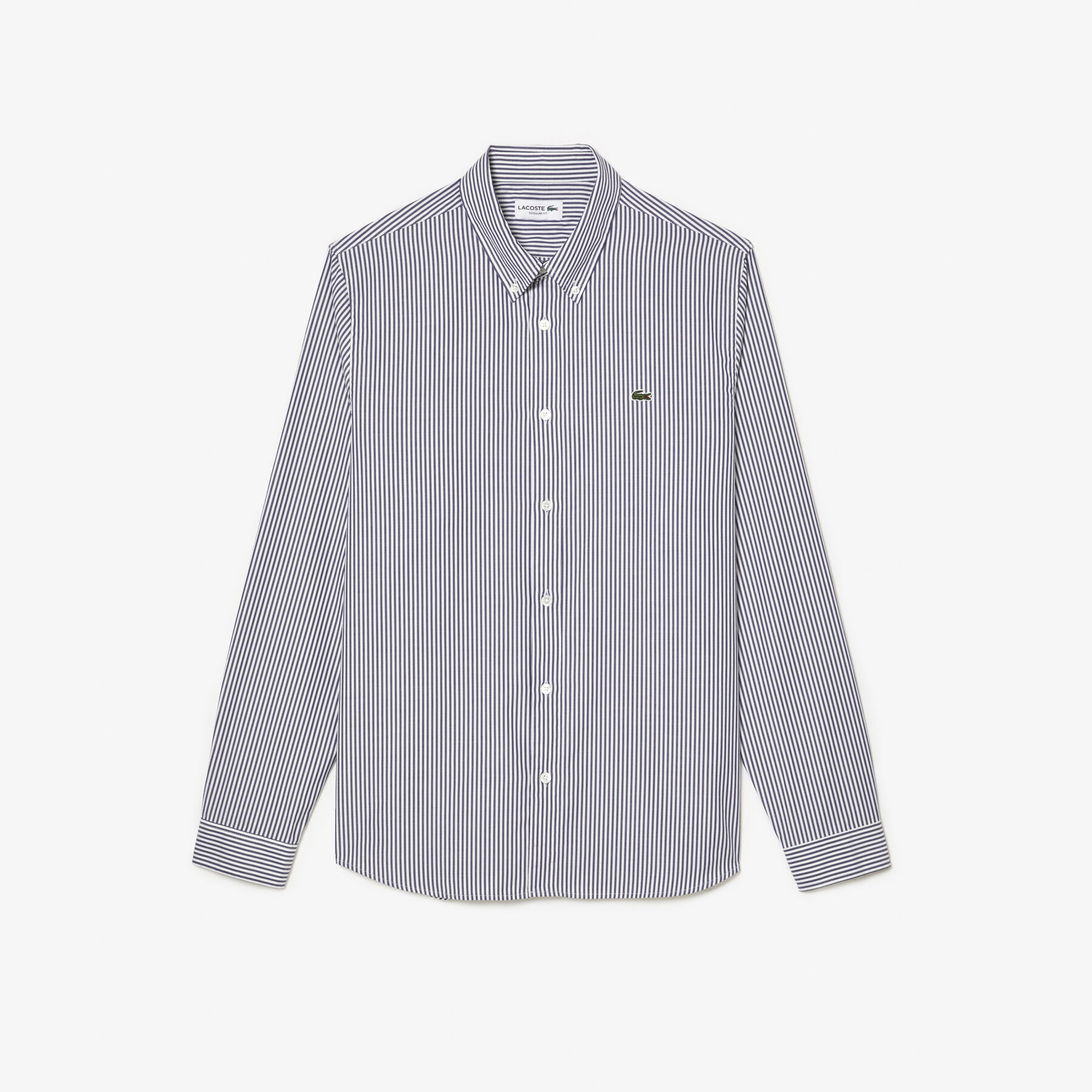 lacoste men s regular fit striped cotton shirt