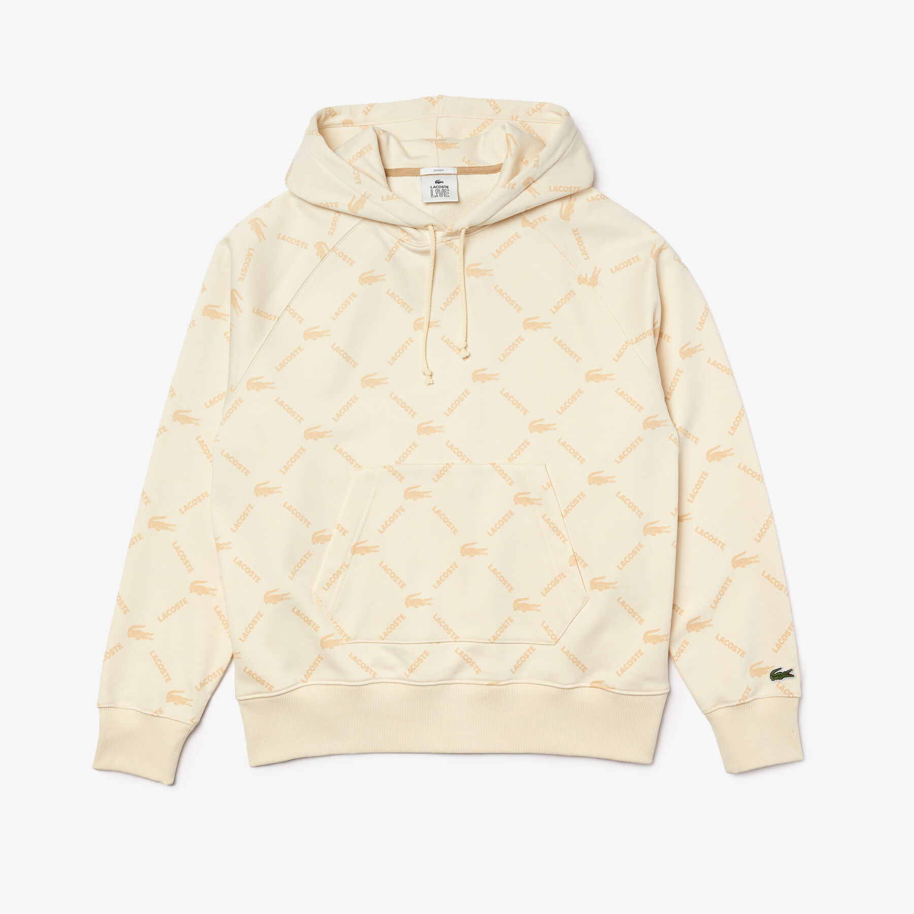 Unisex Lacoste LIVE Loose Fit Hooded Monogram Cotton Sweatshirt unisex lacoste live loose fit hooded monogram cotton sweatshirt