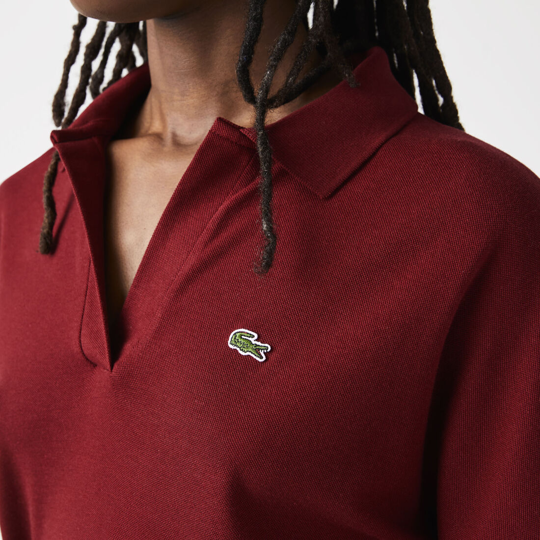 Women's Loose Fit V-neck Piqué Polo Dress Women's Loose Fit V-neck Piqué Polo Dress