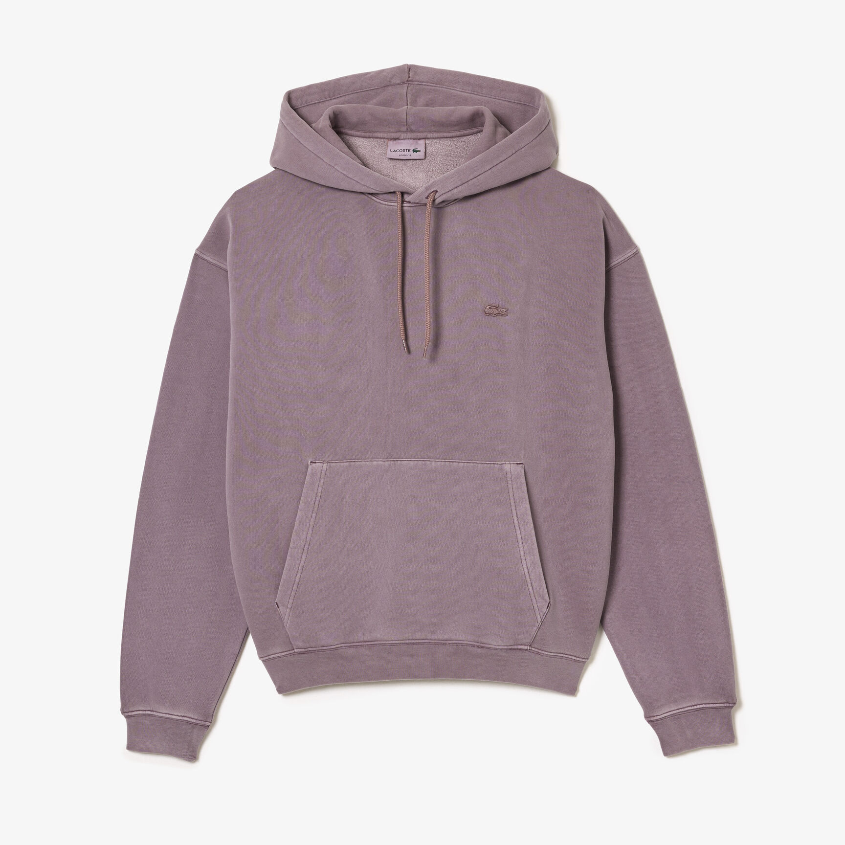 سويت شيرت فلانيل بقصّة كلاسيكية مزين بشريط يحمل كلمة Lacoste للرجال