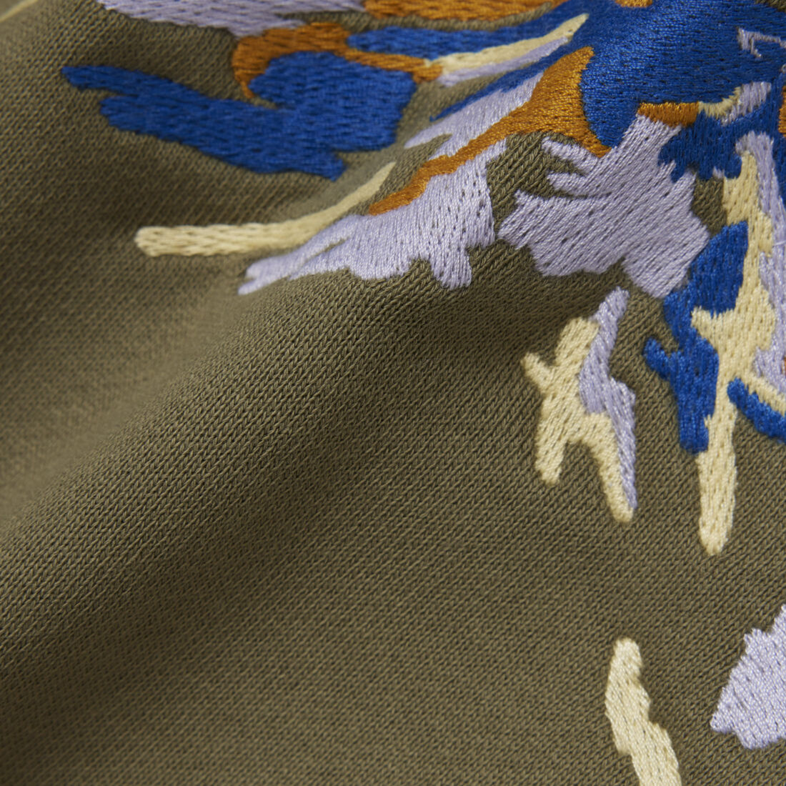 Embroidered Motif Fleece Sweatshirt Embroidered Motif Fleece Sweatshirt