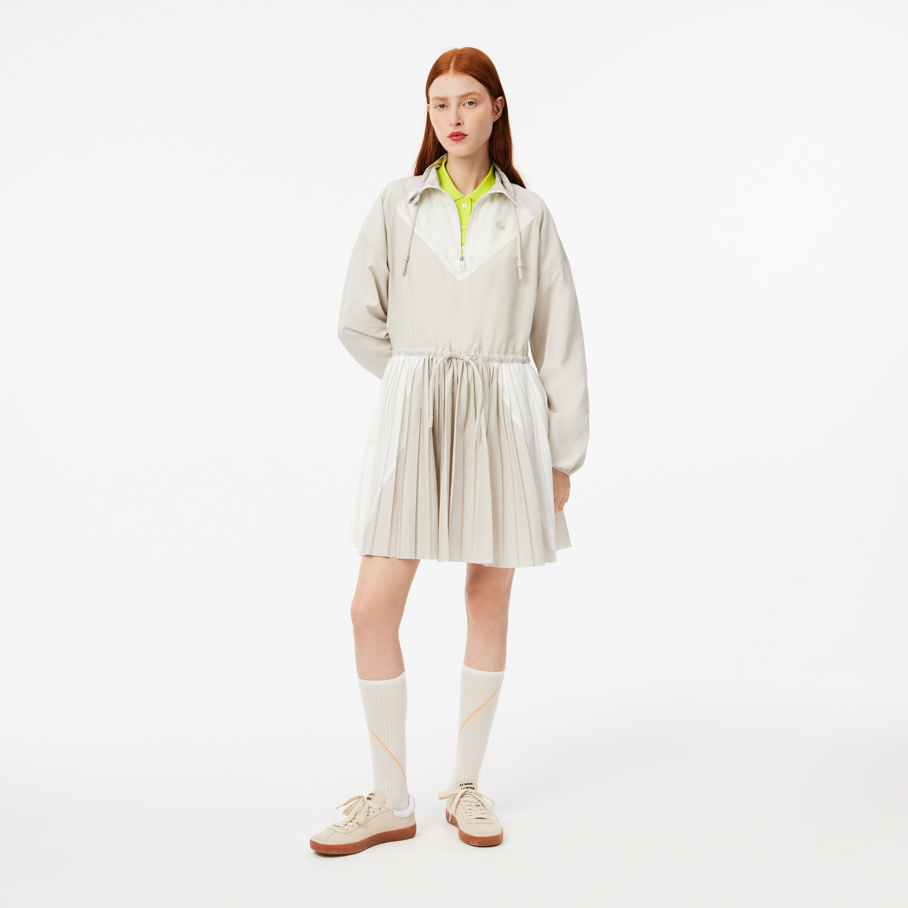 Long-Sleeved Colourblock Dress lacoste long sleeved colourblock dress