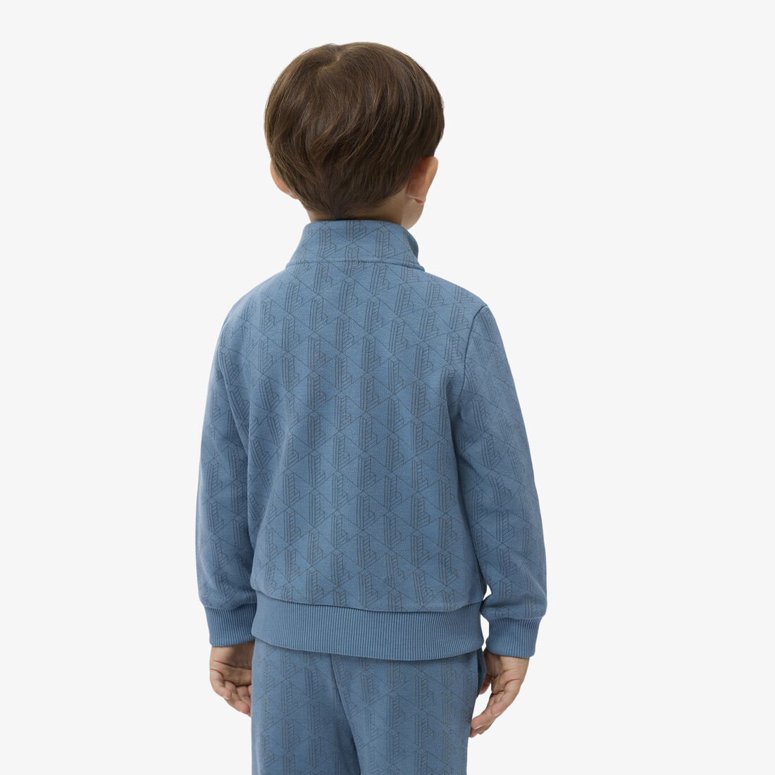 lacoste zipped monogram fleece hoodie