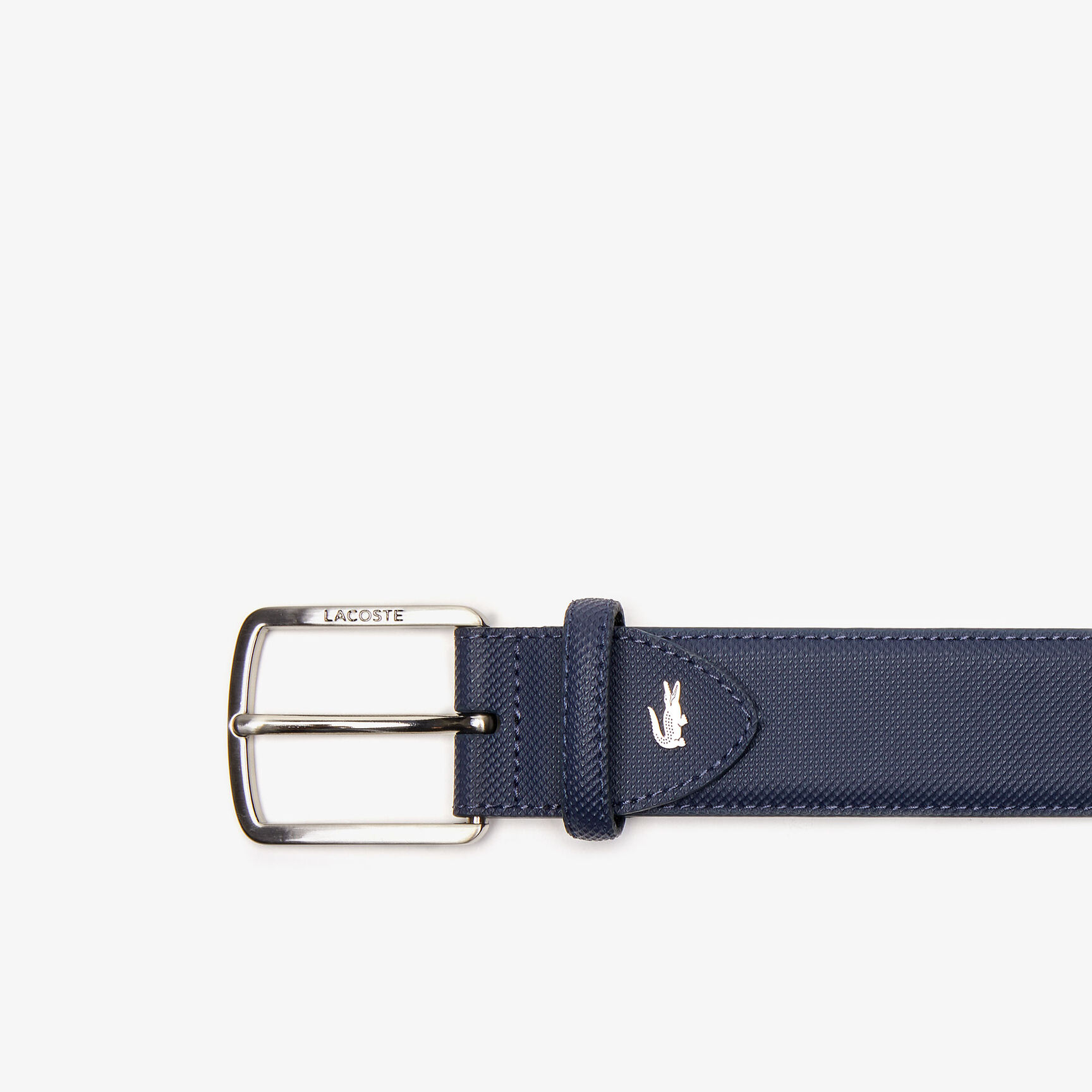 Men's Lacoste Engraved Buckle Piqué Canvas Belt Men's Lacoste Engraved Buckle Piqué Canvas Belt