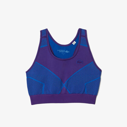 حمالة صدر غير محاكة بخطوط بلون مغاير للنساء من مجموعة Lacoste Sport