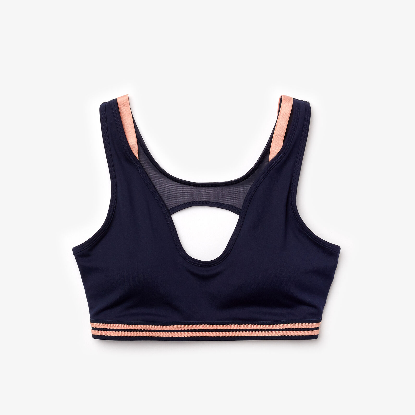 Women's Lacoste SPORT Contrast Accents And Cut-Outs Sports Bra