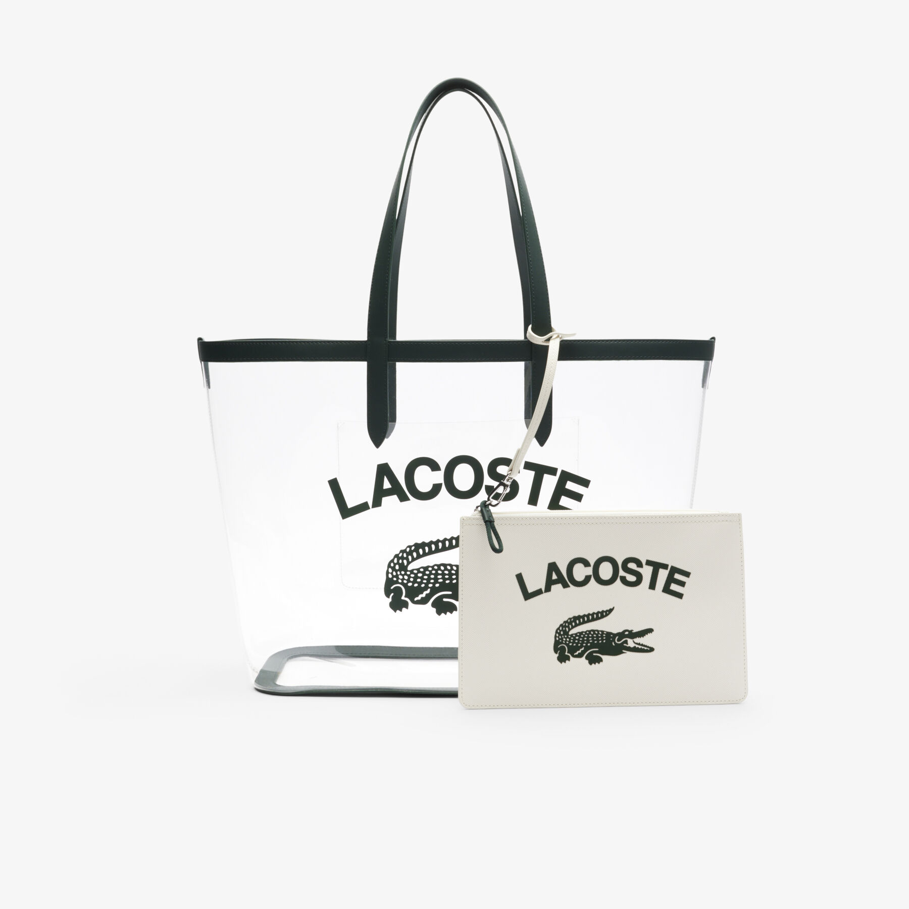 Large Anna Transparent Grained Tote lacoste large anna transparent grained tote