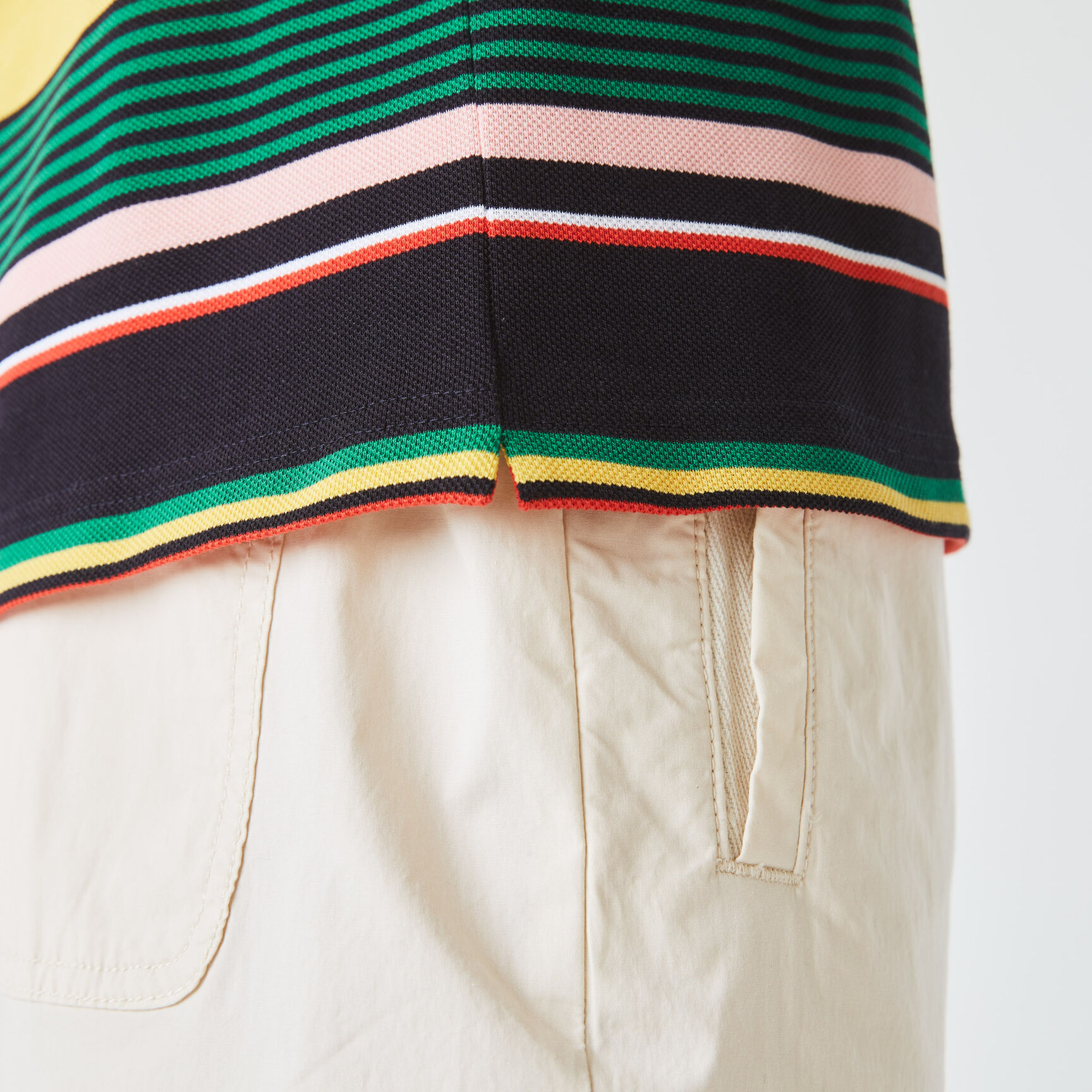 Unisex Lacoste LIVE Embroidered Striped Cotton Piqué Polo Unisex Lacoste LIVE Embroidered Striped Cotton Piqué Polo
