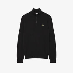 Zipped High Neck Cotton Sweater