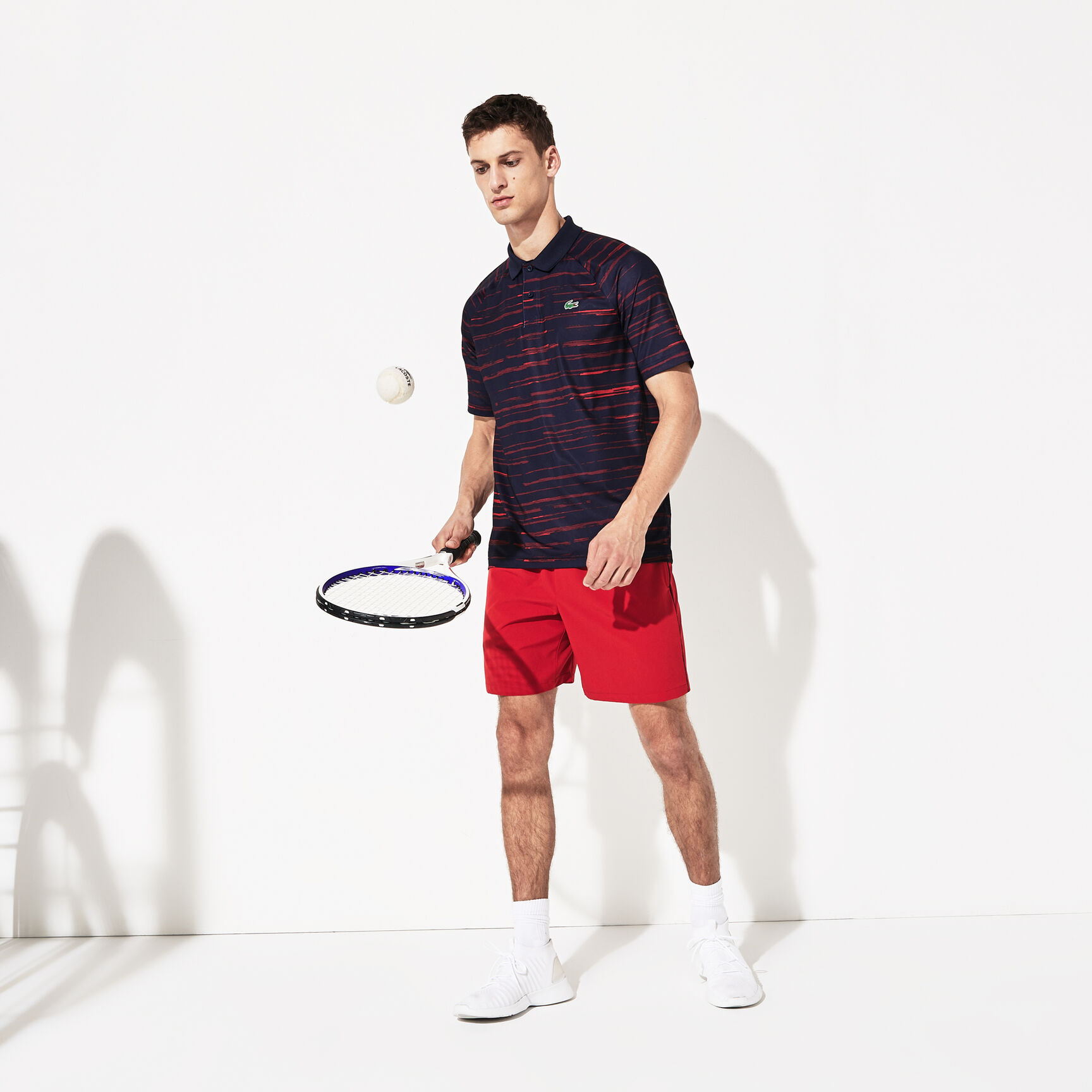 Men's Lacoste SPORT x Novak Djokovic Print Jersey Polo Shirt Men's Lacoste SPORT x Novak Djokovic Print Jersey Polo Shirt