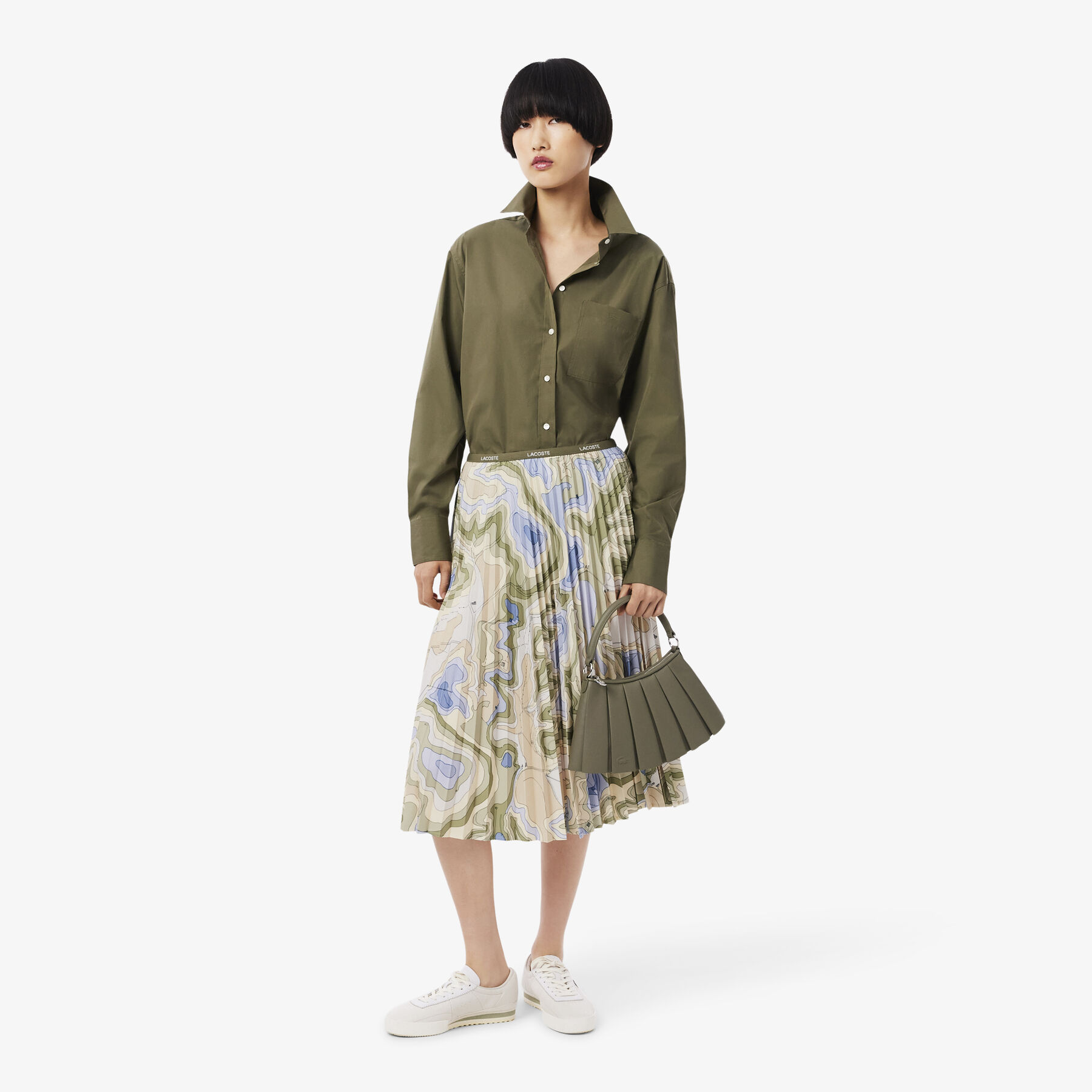 Topography Print Pleated Skirt Topography Print Pleated Skirt