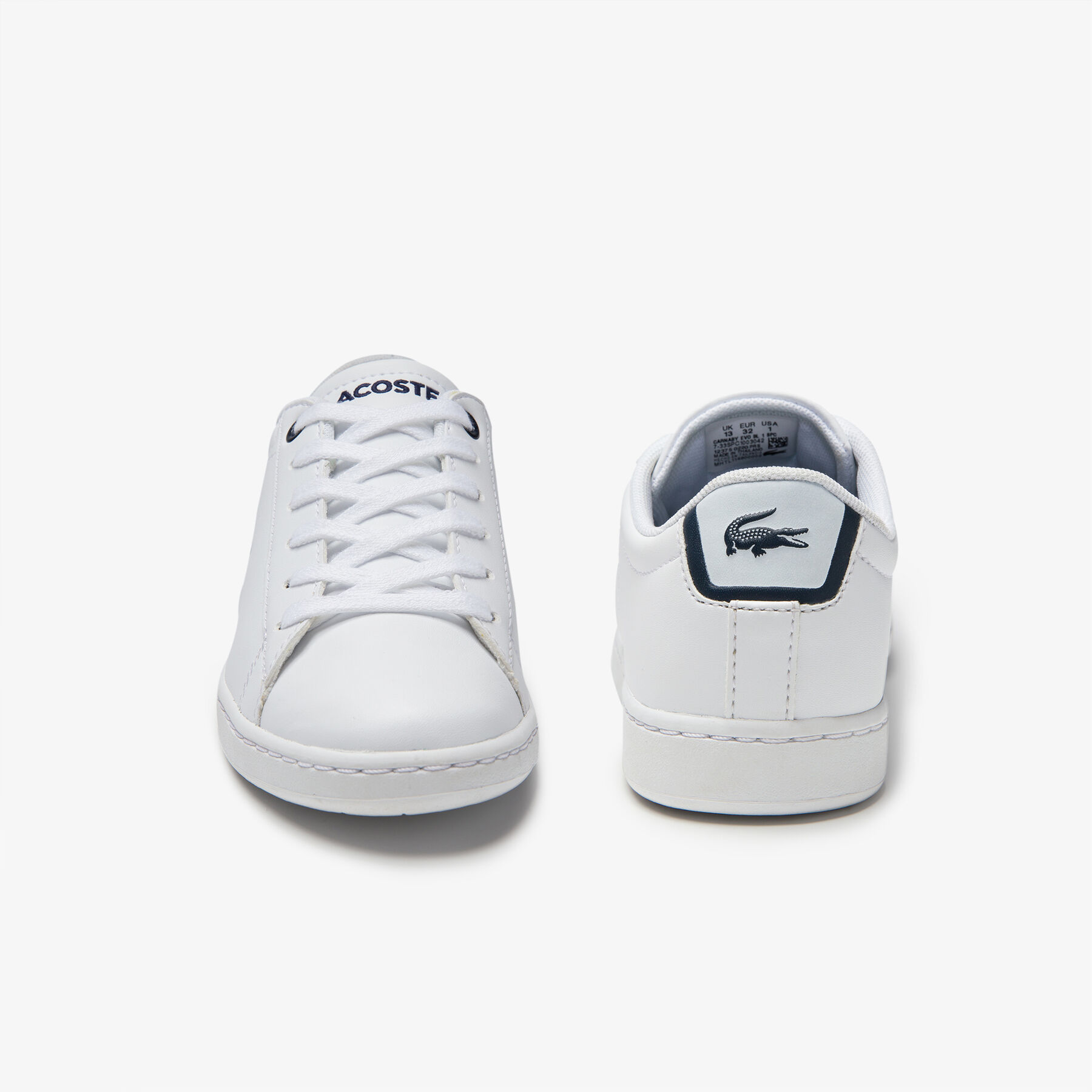 lacoste children s carnaby evo mesh lined tonal synthetic trainers