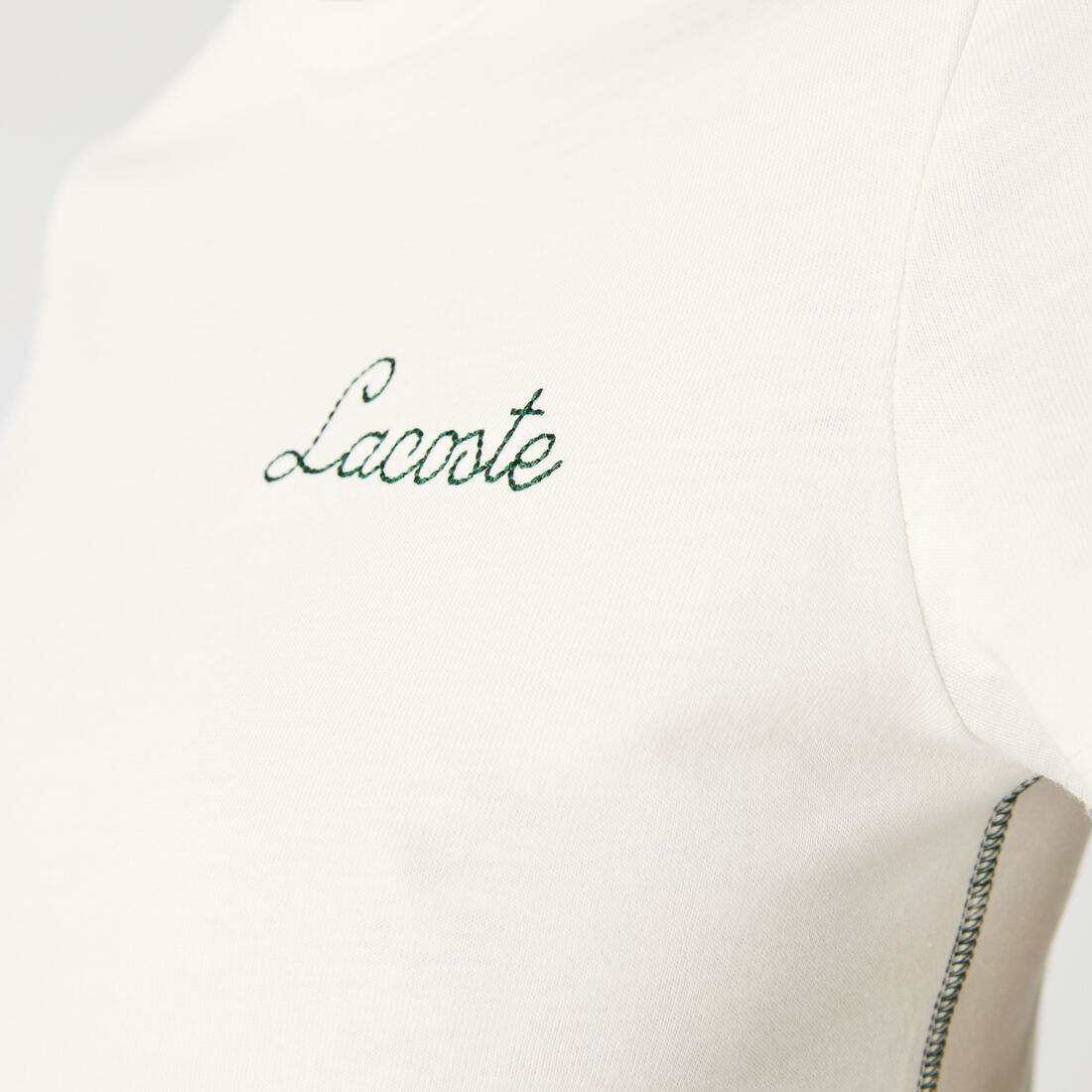 Women's Crew Neck Embroidered Lettering Cotton T-shirt Women's Crew Neck Embroidered Lettering Cotton T-shirt