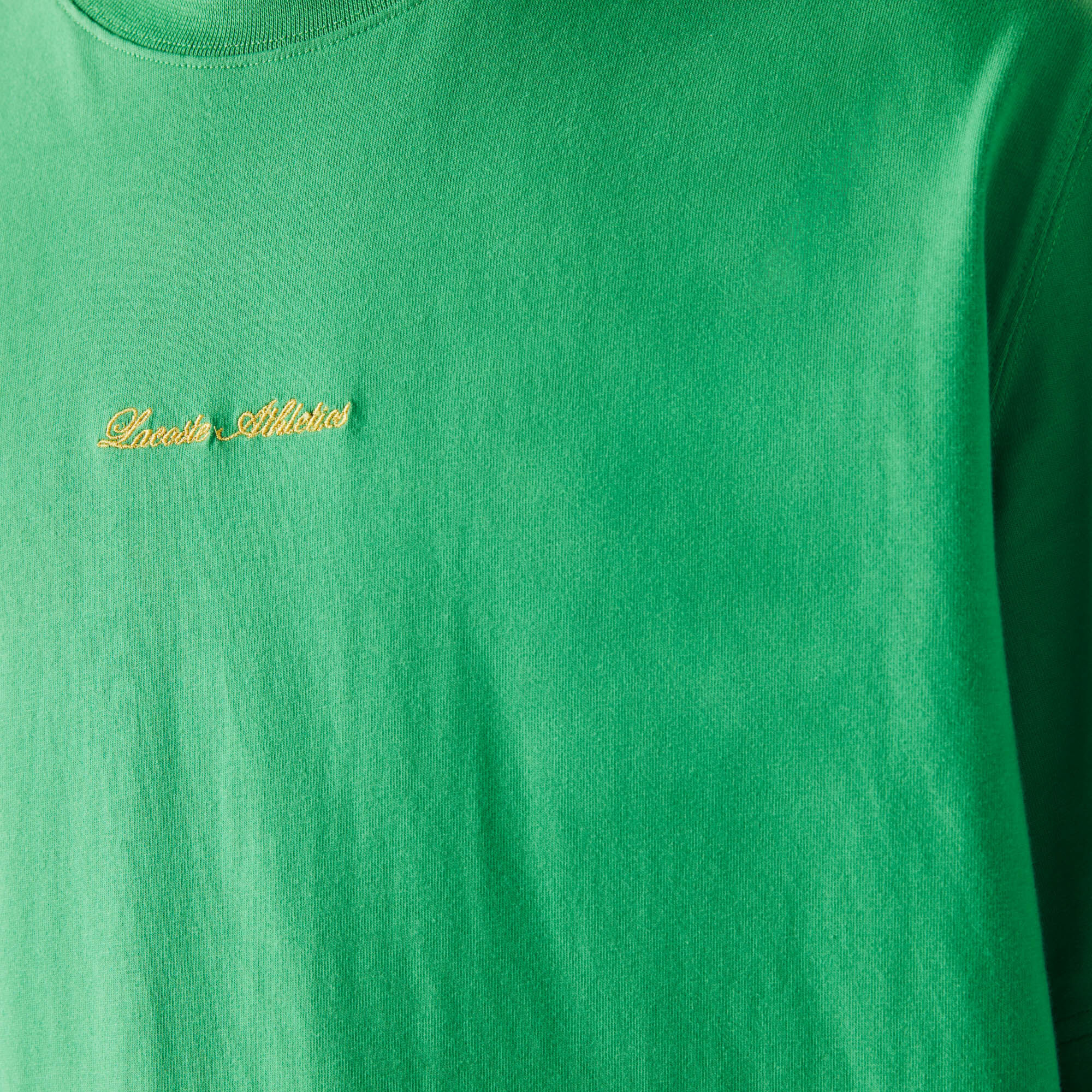 Unisex Lacoste LIVE Loose Fit Golden Embroidery Cotton T-shirt Unisex Lacoste LIVE Loose Fit Golden Embroidery Cotton T-shirt