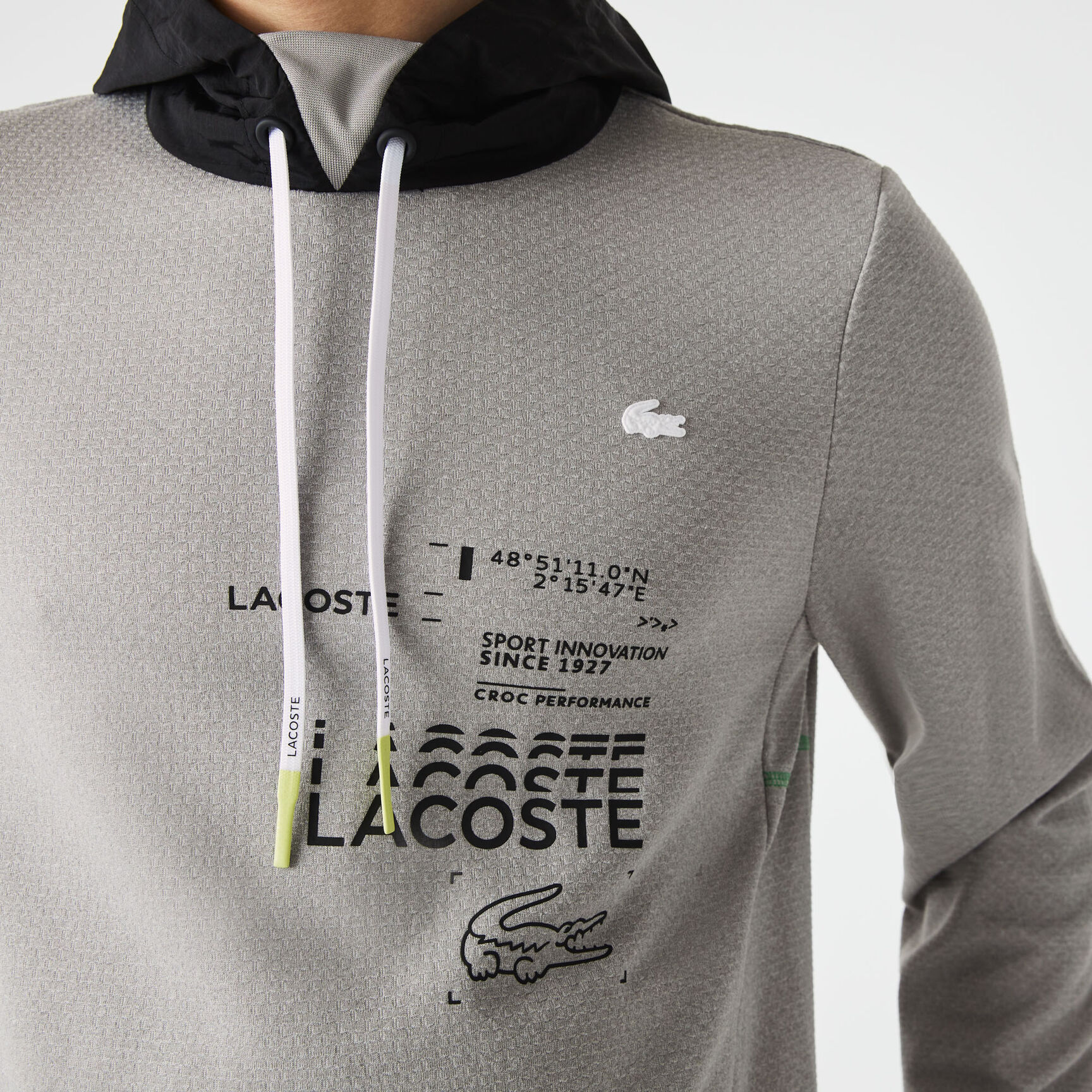 Men's Lacoste SPORT Nylon Contrast Hood Pullover Jacket Men's Lacoste SPORT Nylon Contrast Hood Pullover Jacket