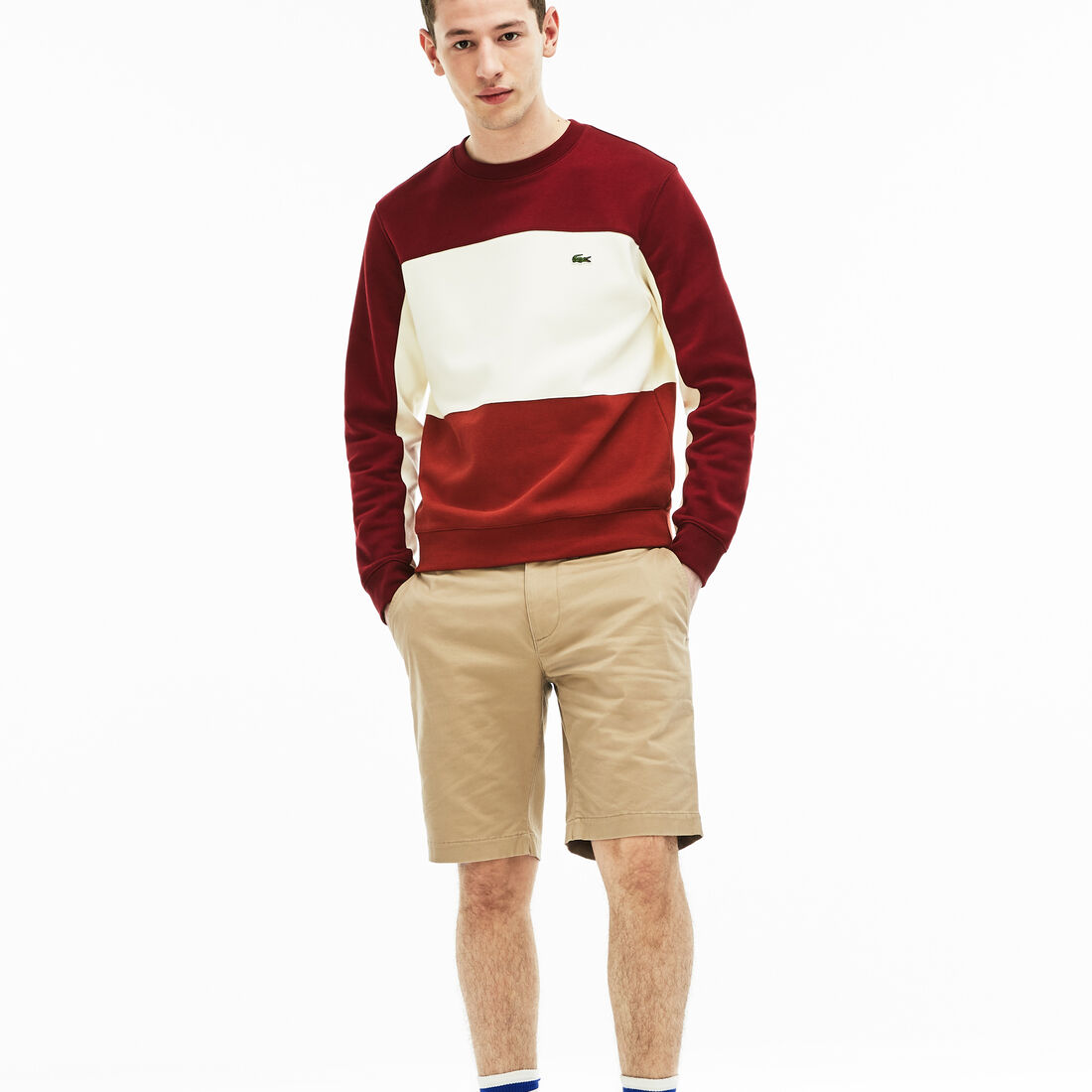 شورت بيرمودا من الجبردين المرن بقصة ضيقة للرجال شورت بيرمودا من الجبردين المرن بقصة ضيقة للرجال