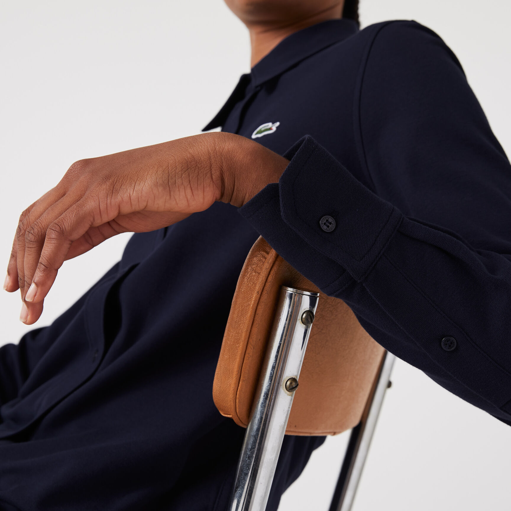 قميص لاكوست قطن بيكيه بياقة فرنسية للنساء