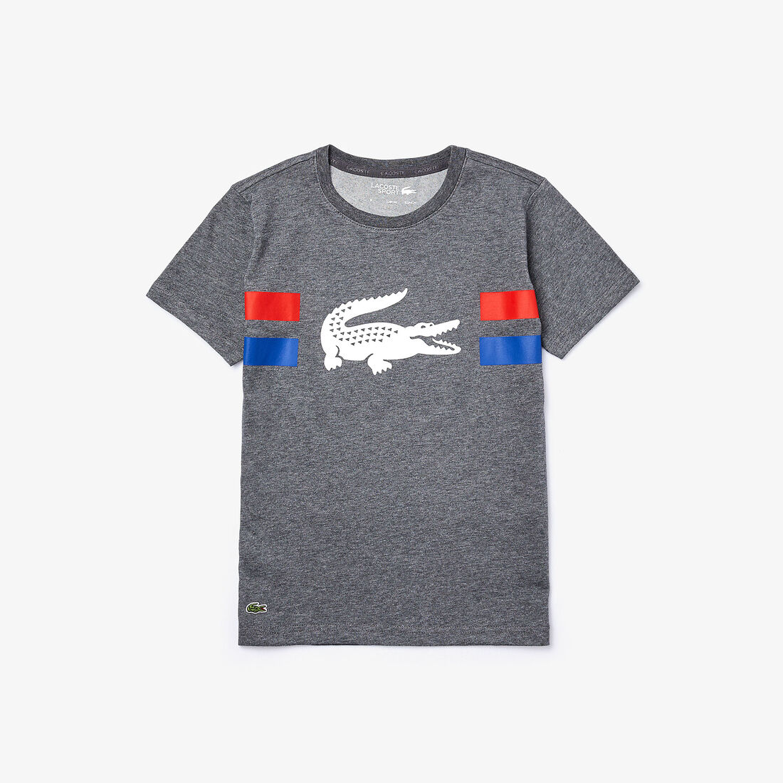 قميص تي شيرت مسامي للصبية من الجيرسي بطبعة التمساح من مجموعة Lacoste SPORT