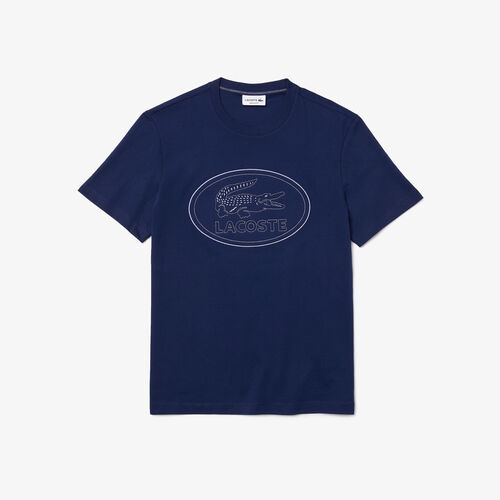 Men’s Crew Neck Embroidered Logo Cotton T-shirt
