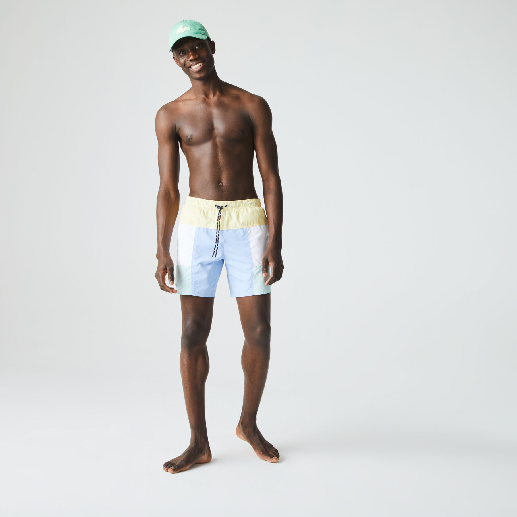 Men’s Colourblock Recycled Cloth Long Swimming Trunks lacoste men s colourblock recycled cloth long swimming trunks