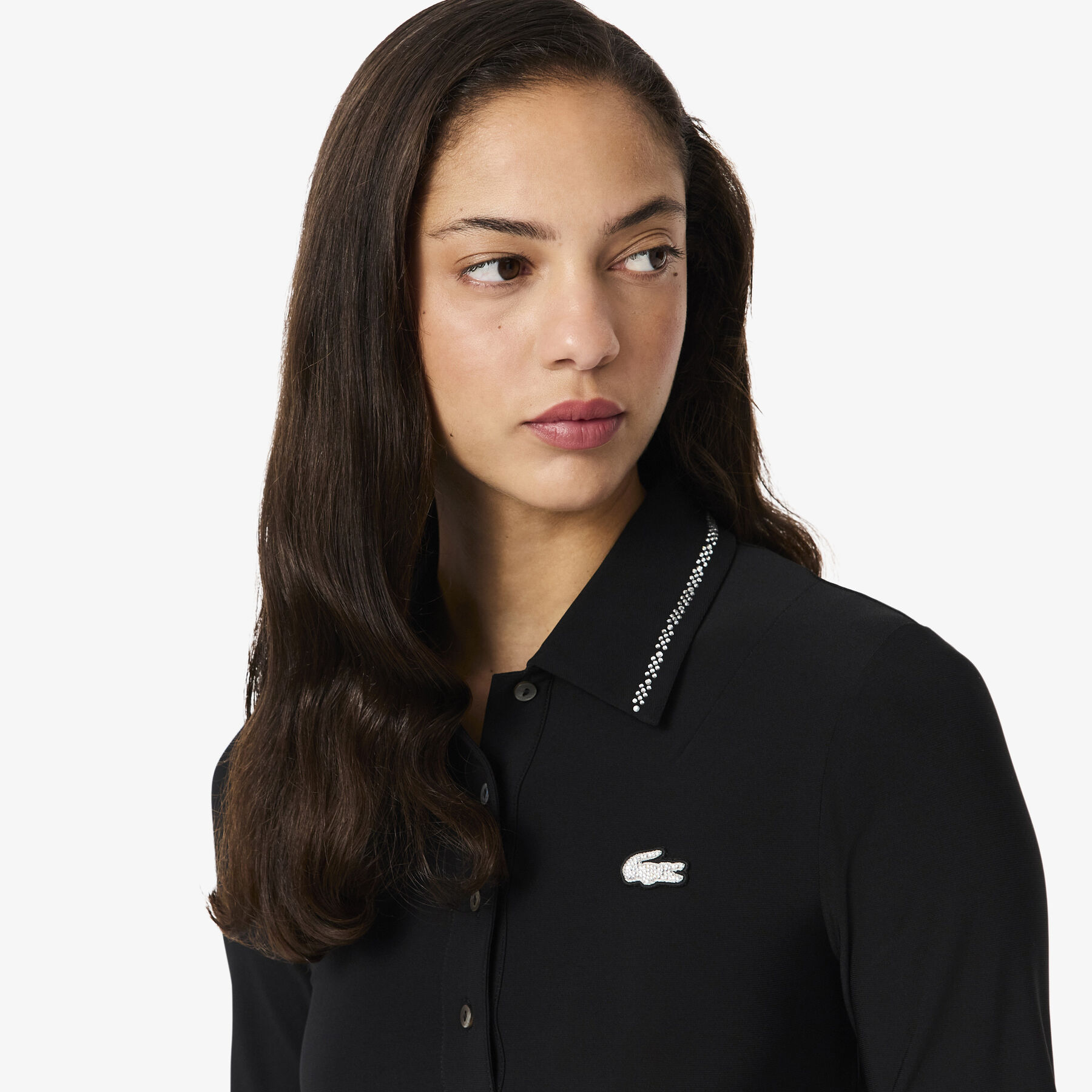 Slim Fit Diamante Crocodile Polo Collar Dress lacoste slim fit diamante crocodile polo collar dress