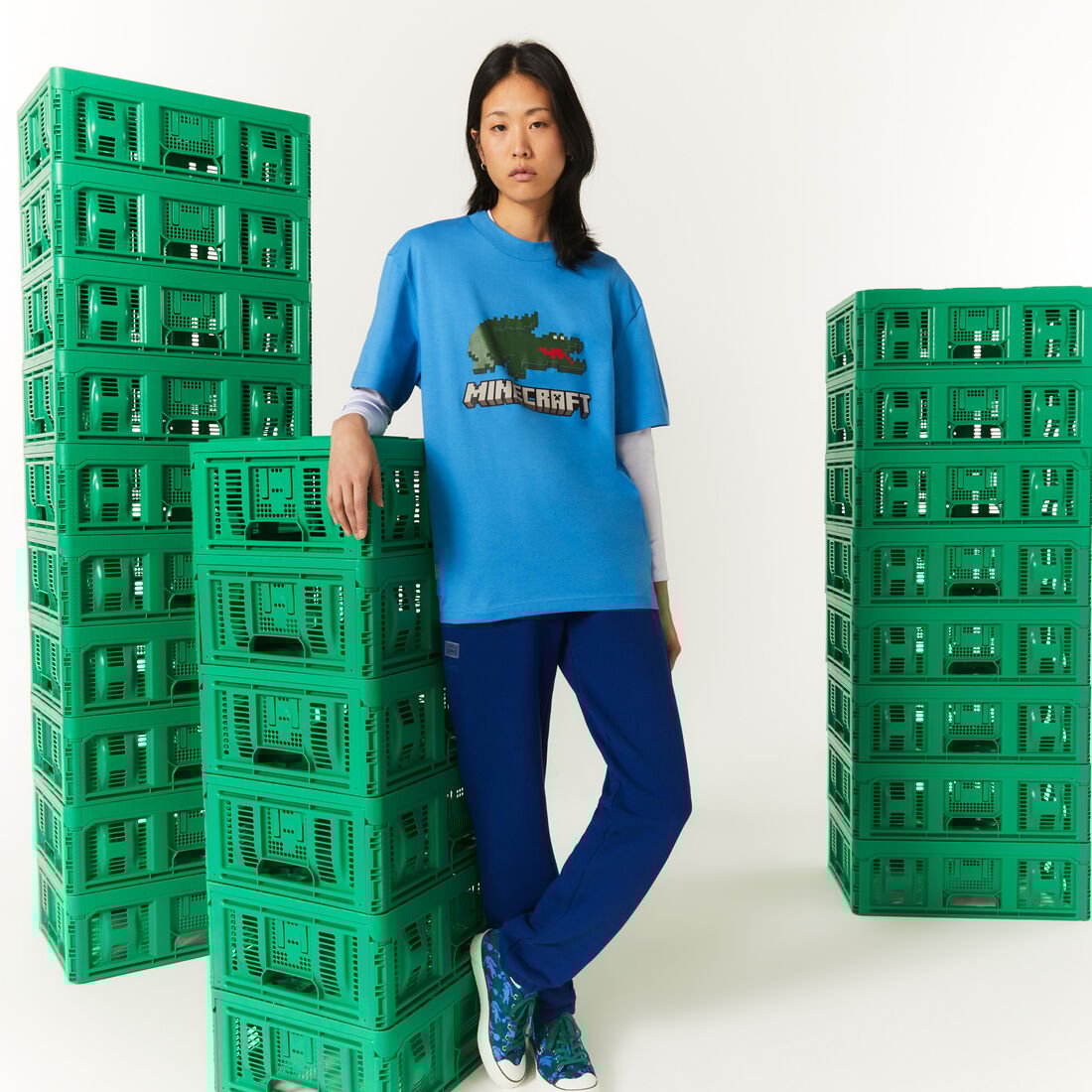 Unisex Lacoste x Minecraft Print Organic Cotton T-Shirt Unisex Lacoste x Minecraft Print Organic Cotton T-Shirt