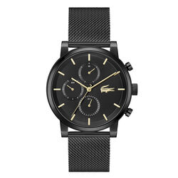lacoste black ion plated steel men s watch