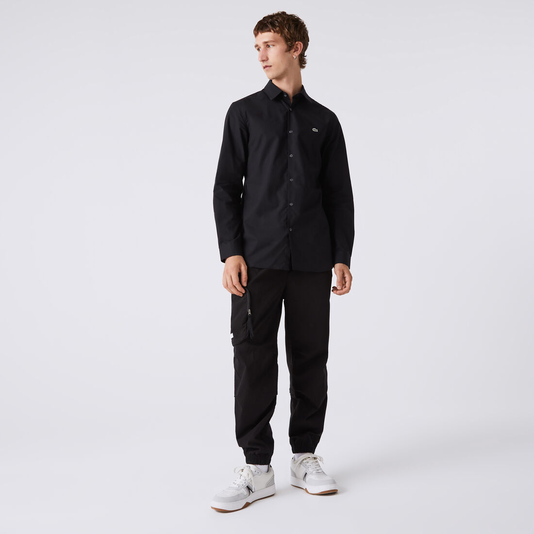 قميص قطن بوبلين مطاطي بقصة ضيقة للرجال قميص قطن بوبلين مطاطي بقصة ضيقة للرجال