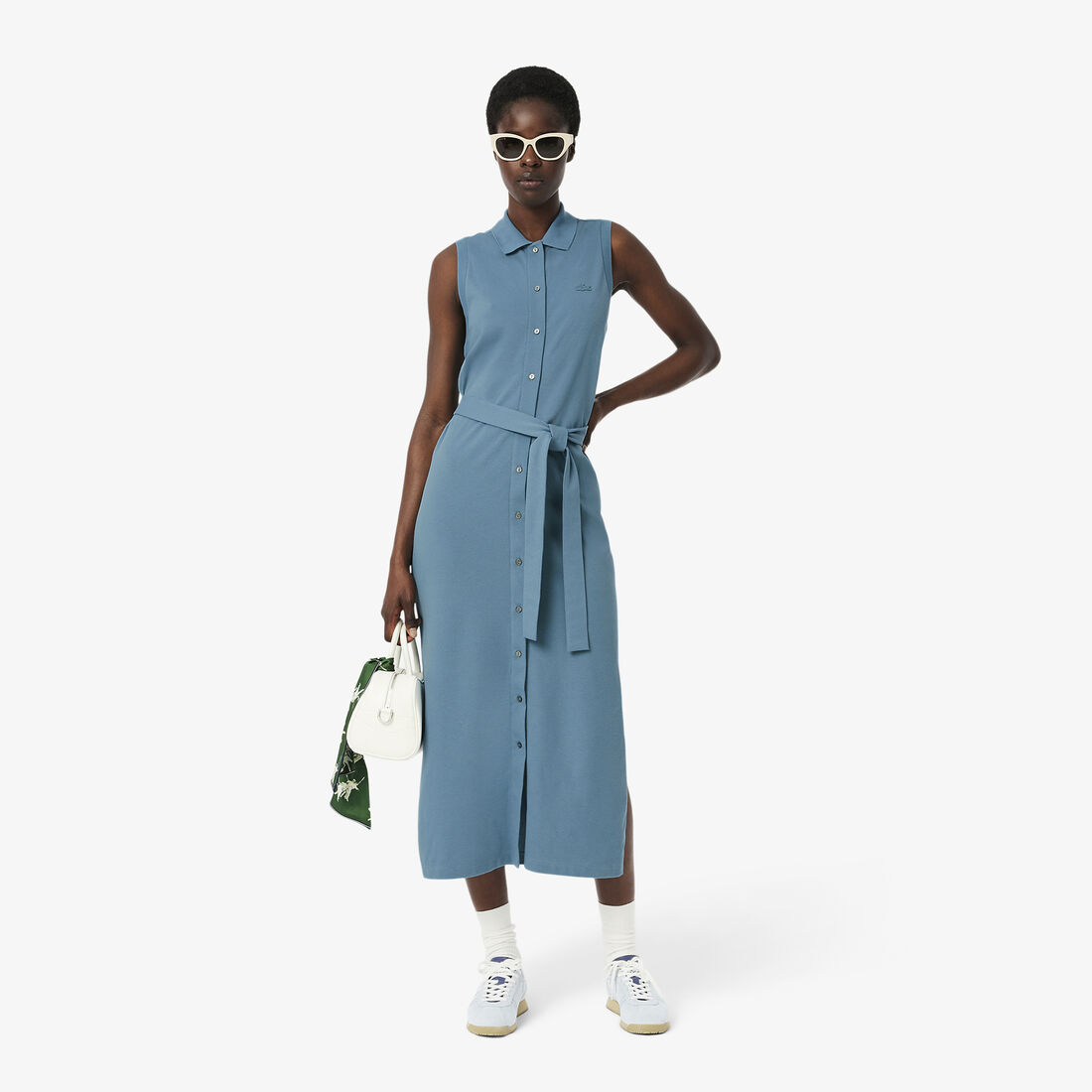 Long Stretch Mini Pique Polo Dress Long Stretch Mini Pique Polo Dress