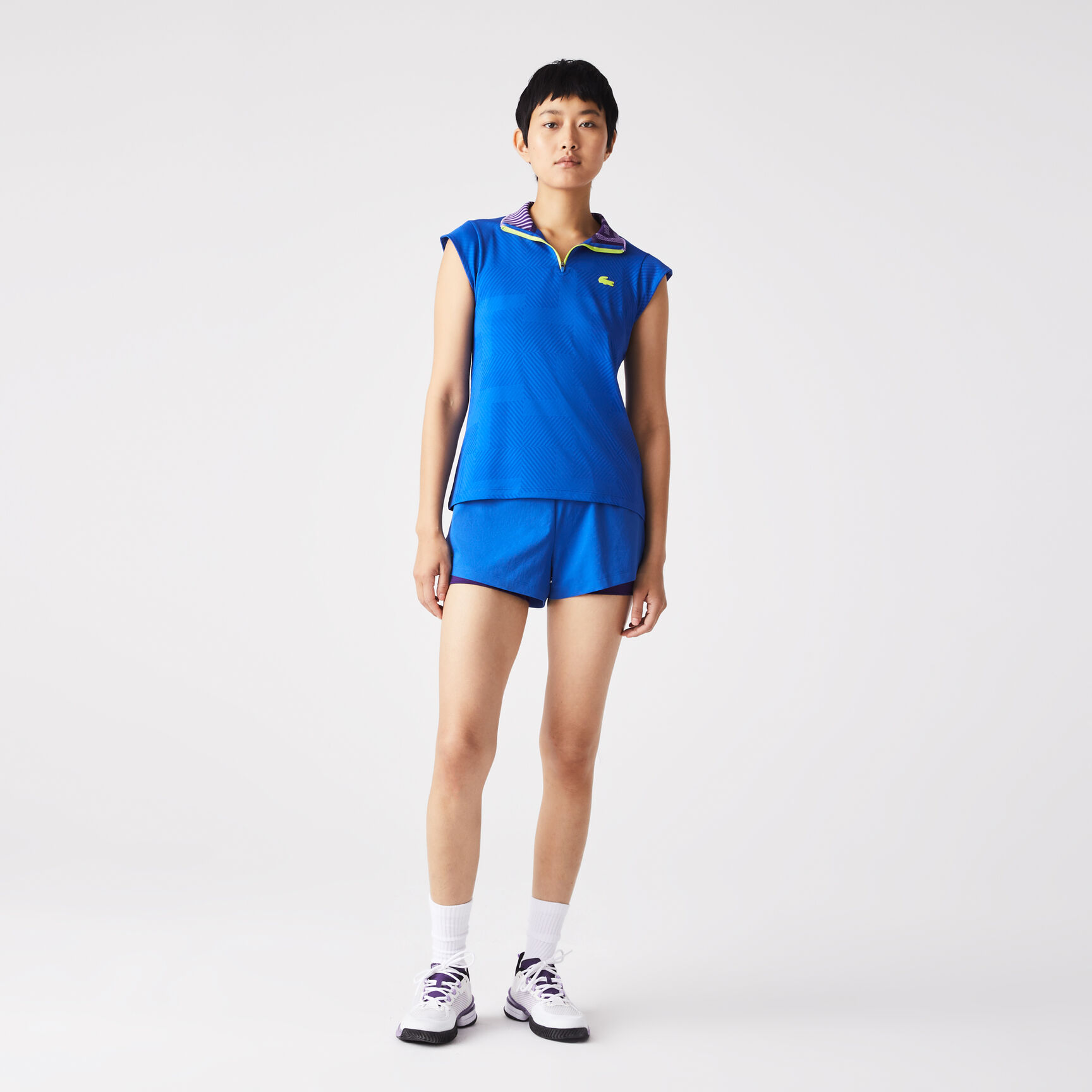 Women's Lacoste SPORT Zip High Neck Tennis Polo Shirt Women's Lacoste SPORT Zip High Neck Tennis Polo Shirt