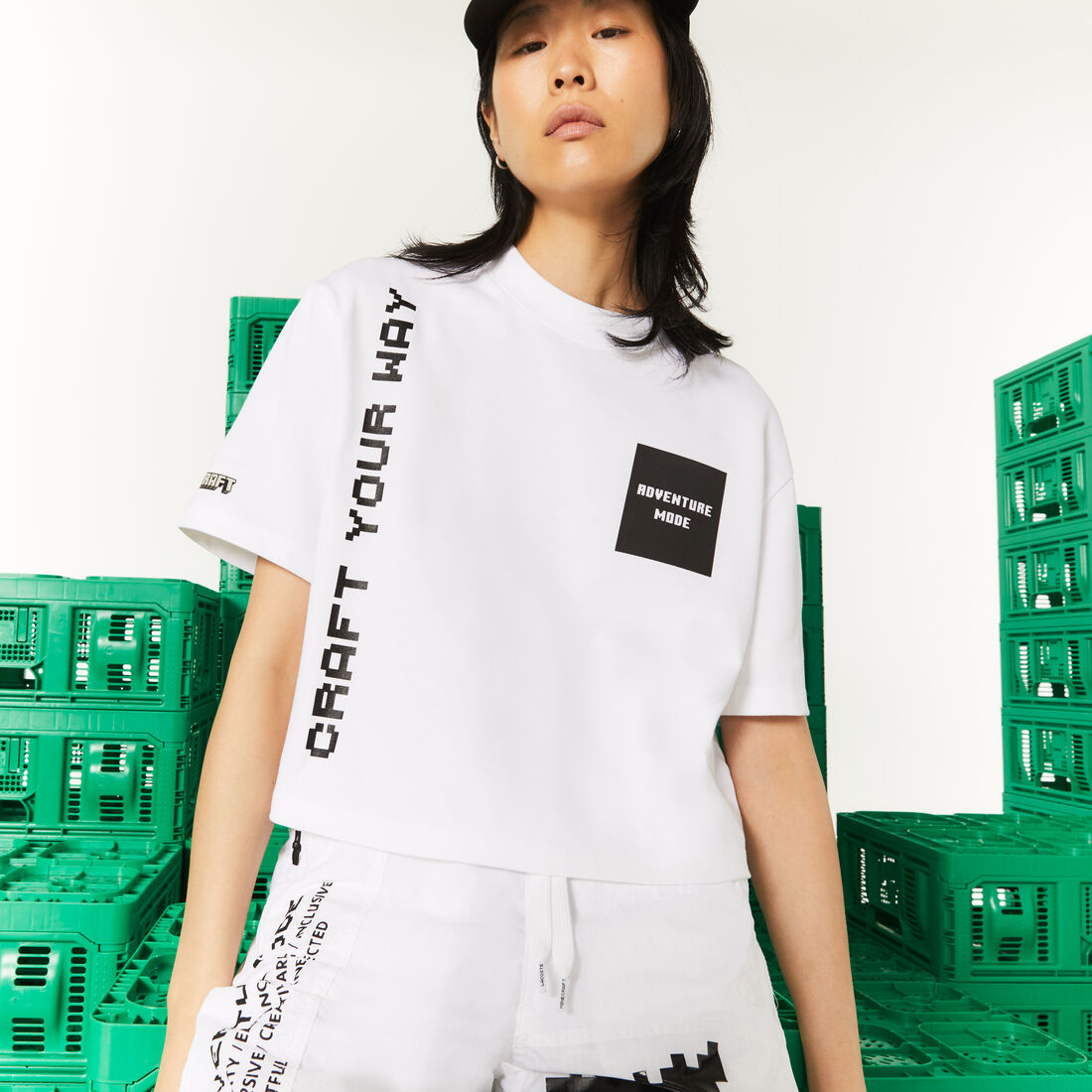 Women's Lacoste L!VE x Minecraft Short Organic Cotton T-Shirt Women's Lacoste L!VE x Minecraft Short Organic Cotton T-Shirt