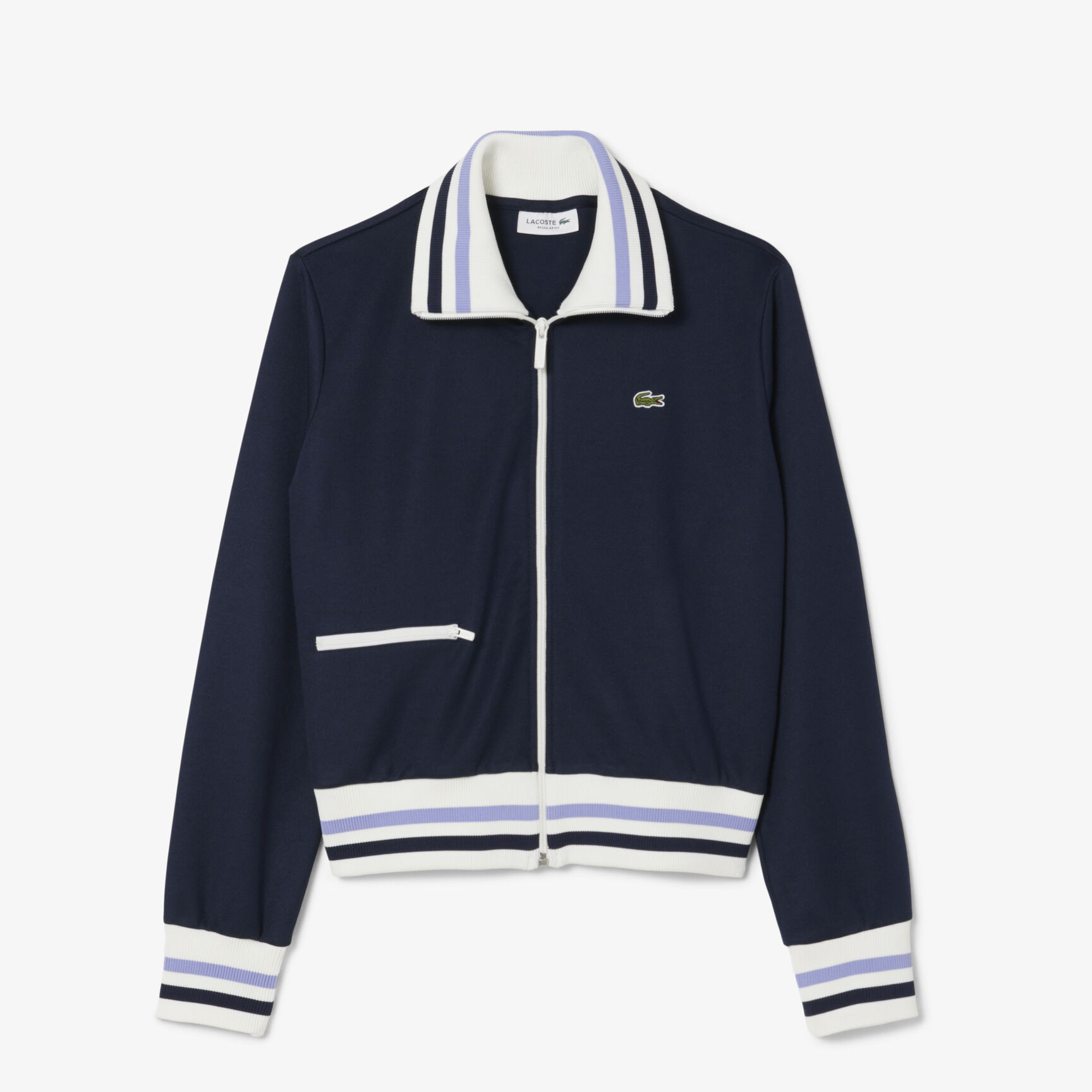 Zipped Stripe Accent Sweatshirt