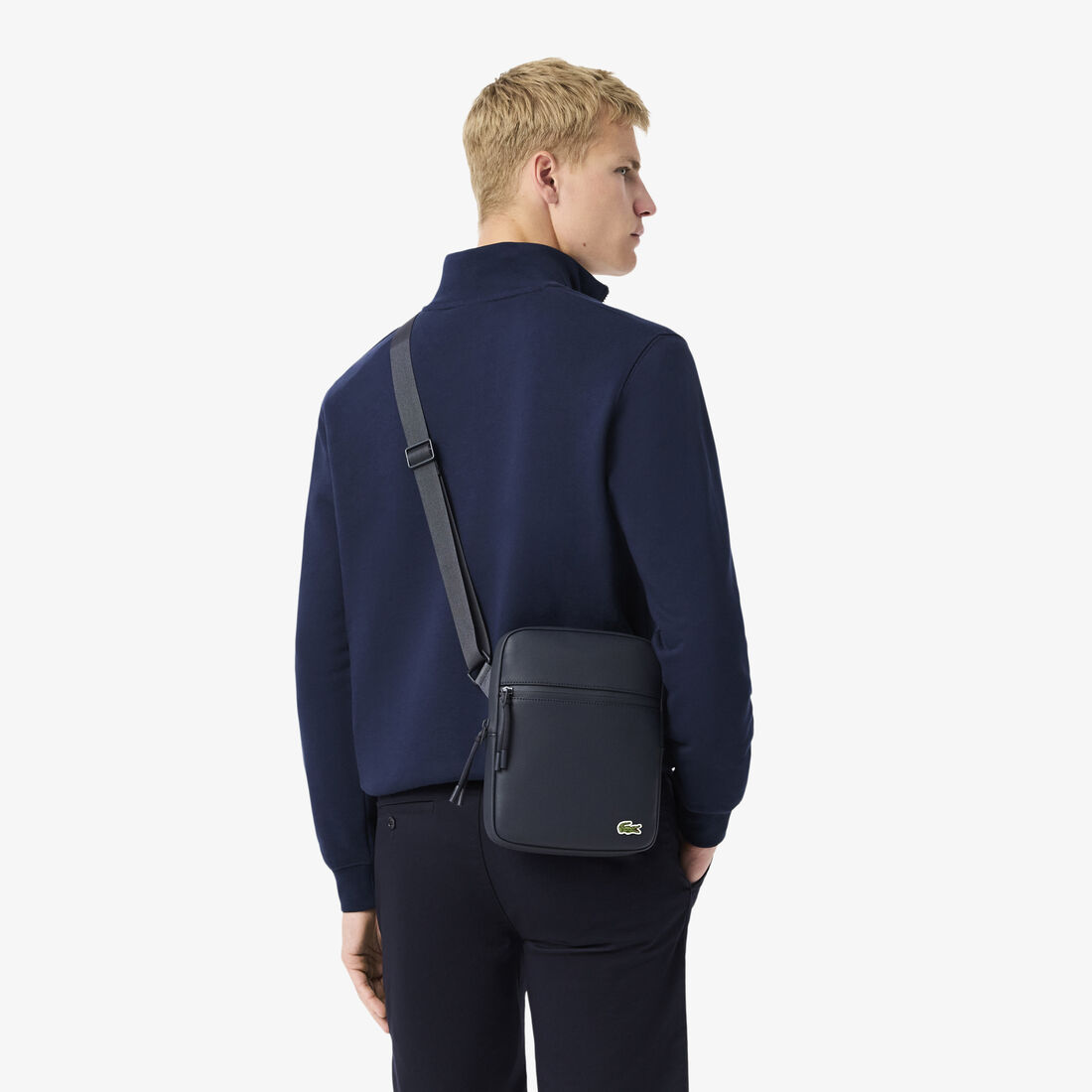 Men's Medium LCST Zippered Petit Pique Crossover Bag Men's Medium LCST Zippered Petit Pique Crossover Bag