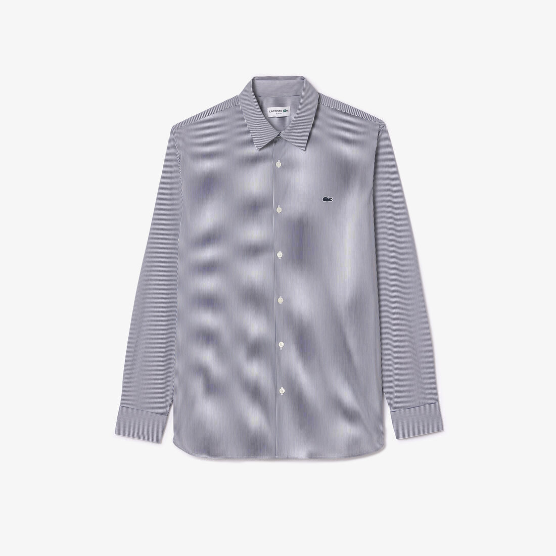 Slim Fit Striped Stretch Poplin Shirt