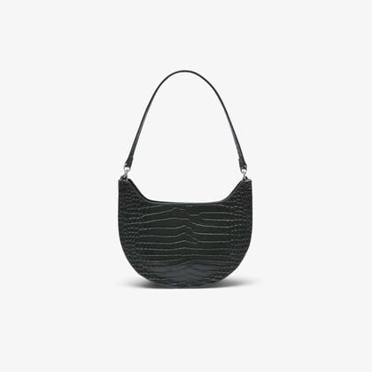 Small Chantaco Embossed Leather Half Moon Bag Small Chantaco Embossed Leather Half Moon Bag