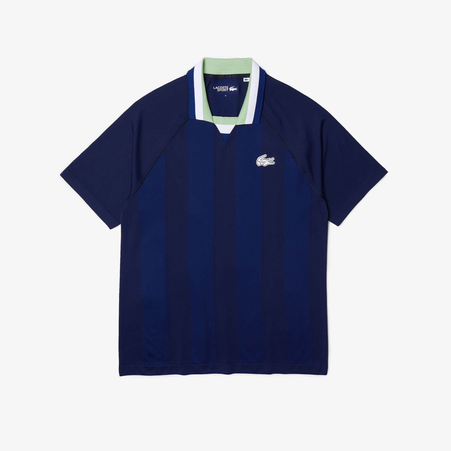 تيشيرت بولو جاكار بدون حياكة بياقة مفتوحة للرجال مجموعة Lacoste SPORT