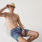 lacoste men s mid length gingham check cotton blend swimming trunks