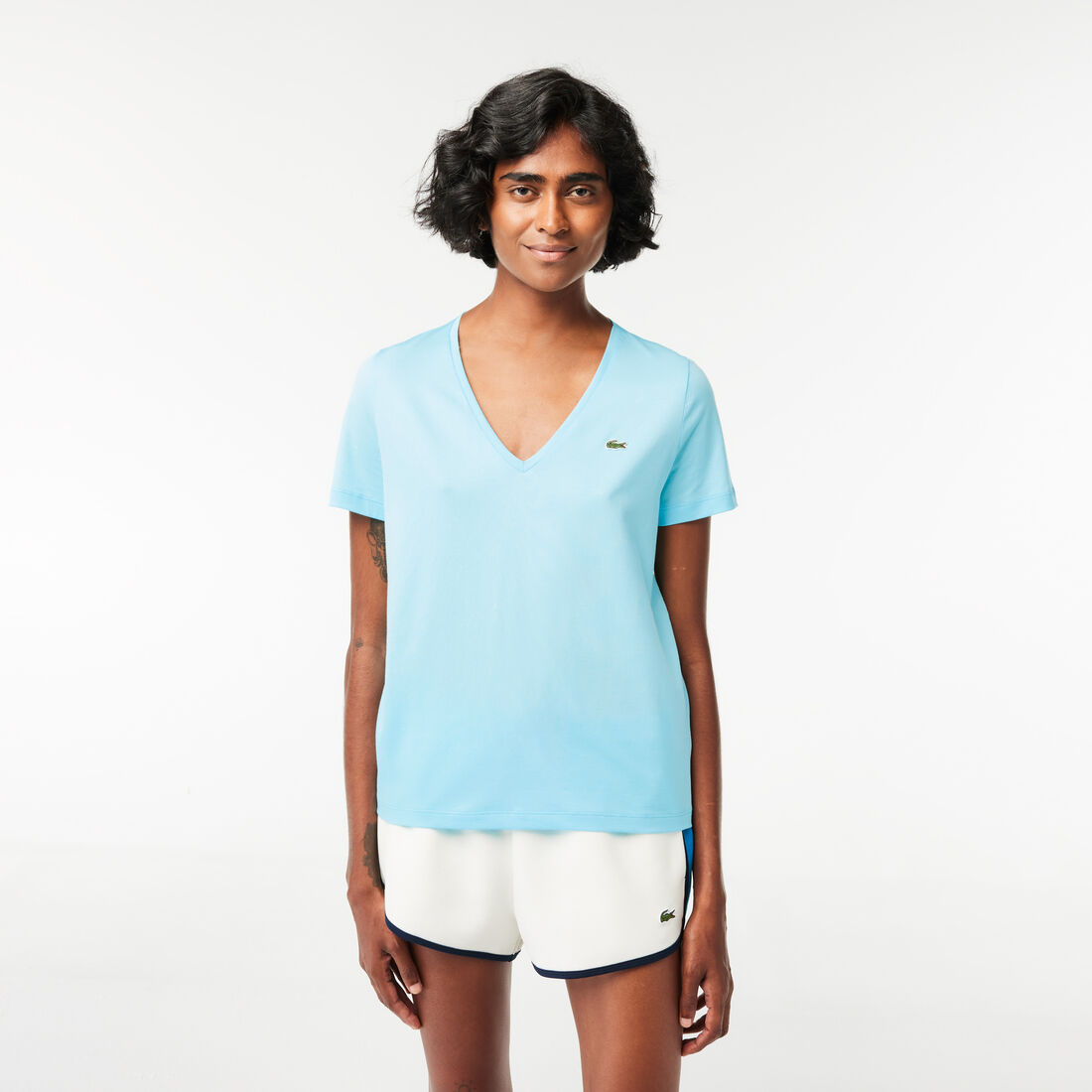 Women's V-neck Loose Fit Cotton T-shirt