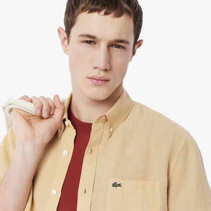 قميص كتان بأكمام قصيرة