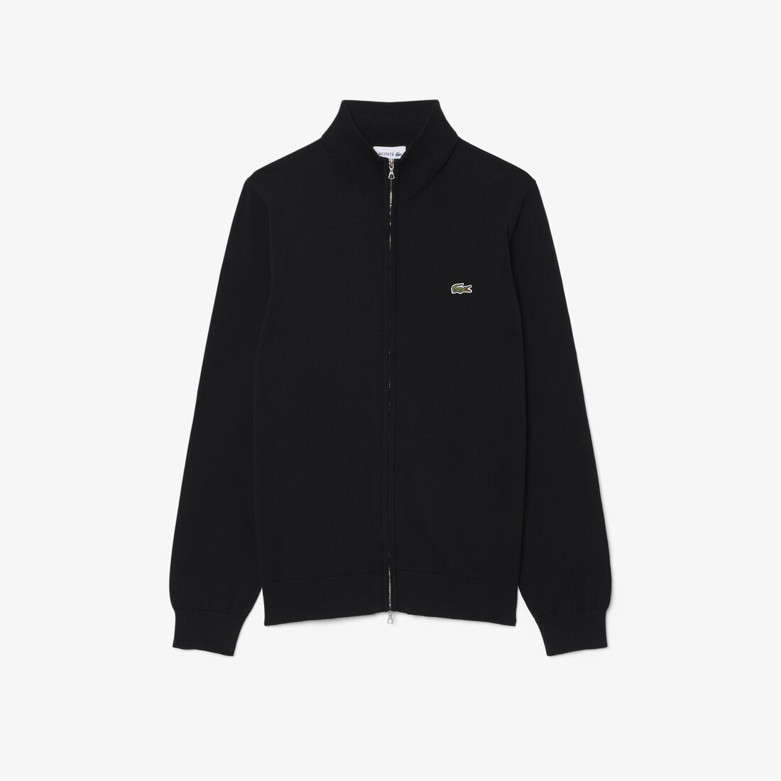 Zipped High Neck Cotton Sweater