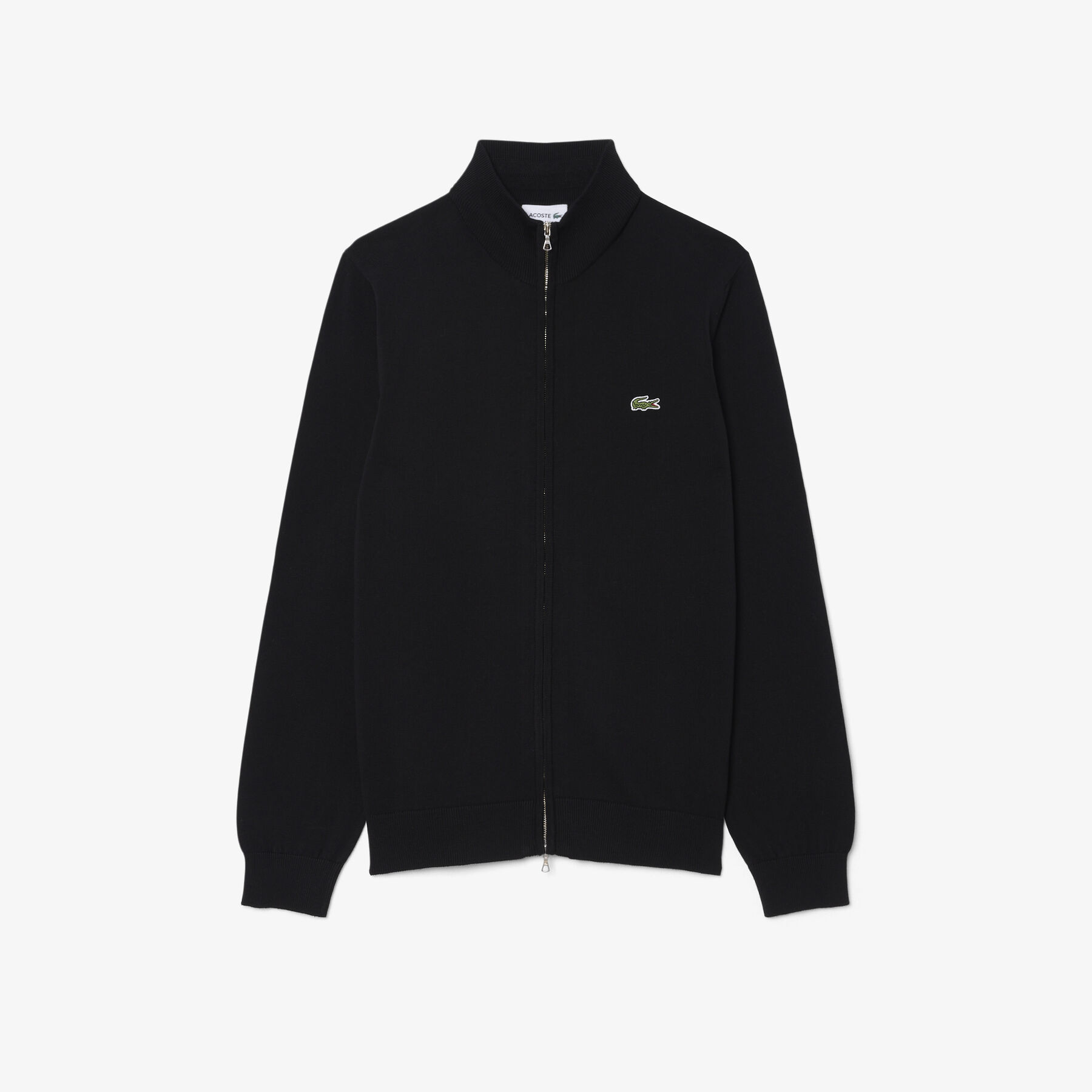Zipped High Neck Cotton Sweater