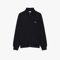 Zipped High Neck Cotton Sweater