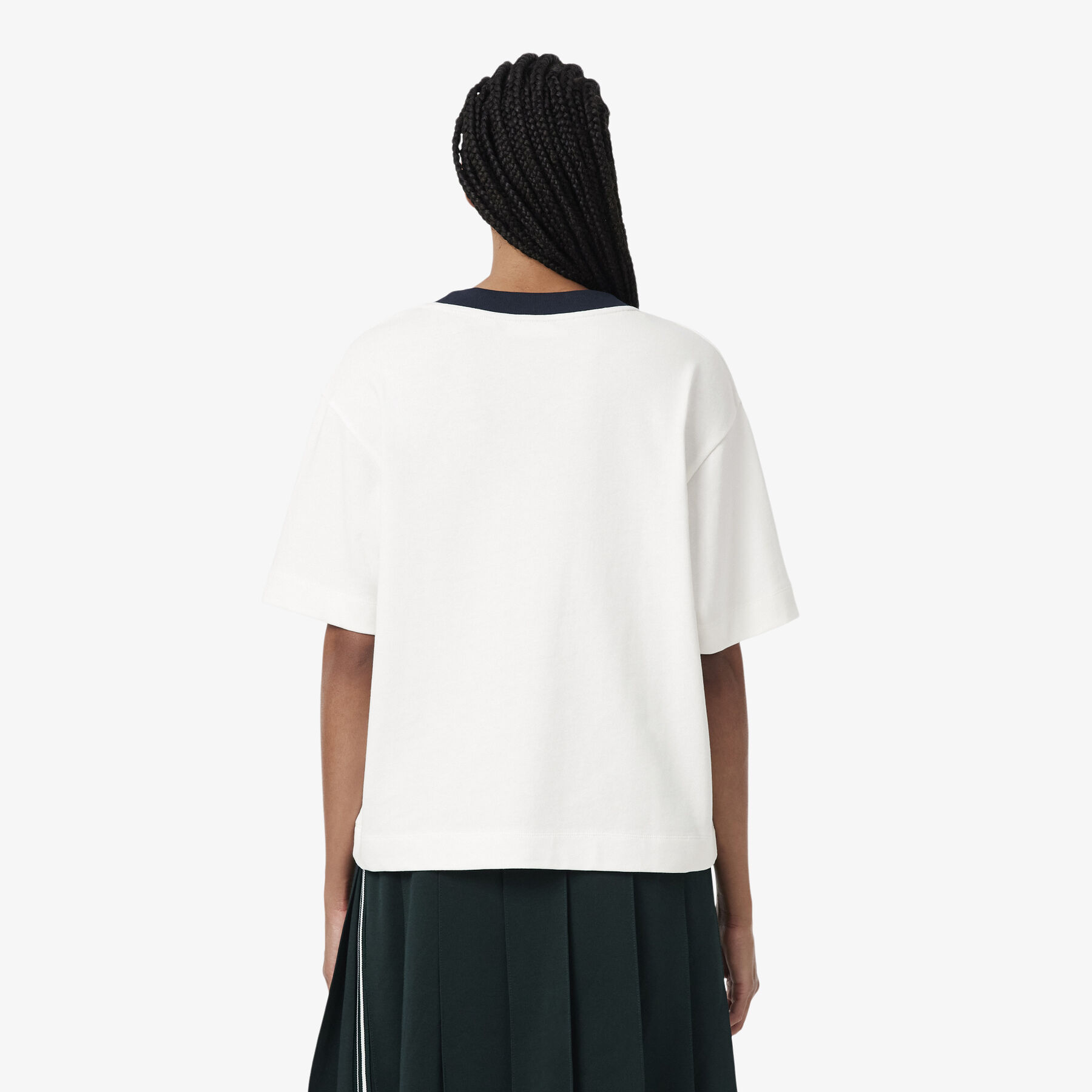 Oversized Embroidery Detail Jersey T-shirt lacoste oversized embroidery detail jersey t shirt