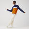 lacoste men s crew neck lettering colourblock piqu  sweatshirt
