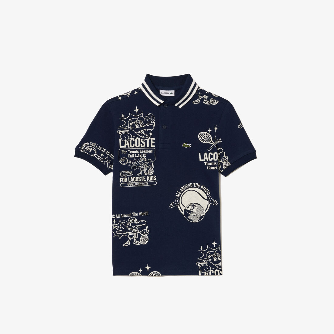 Graphic Print Cotton Polo Shirt