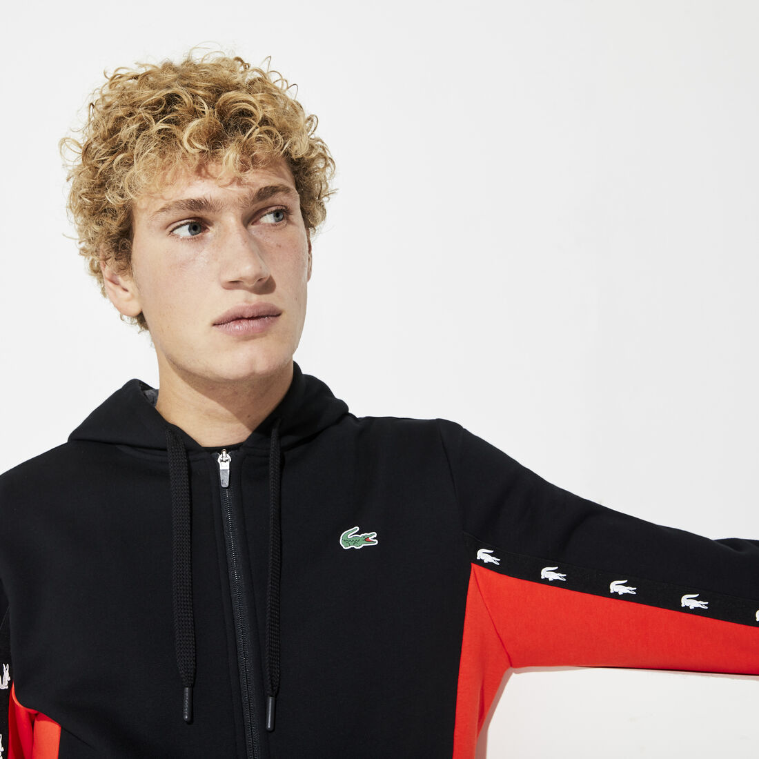 Men's Lacoste SPORT Two-Tone Fleece Hoody Sweatshirt Men's Lacoste SPORT Two-Tone Fleece Hoody Sweatshirt