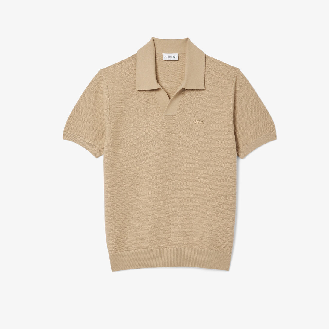 سترة بولو بياقة مفتوحة من مزيج القطن سترة بولو بياقة مفتوحة من مزيج القطن