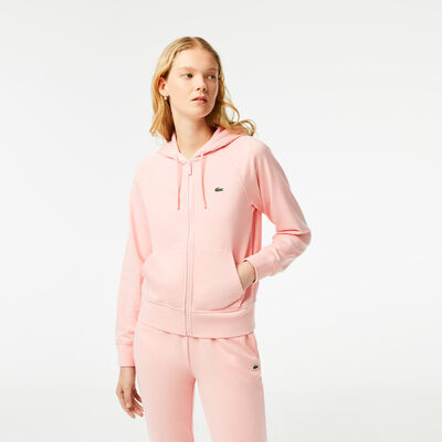 Women's Lacoste Hooded Organic Fleece Zippered Jogger Sweatshirt