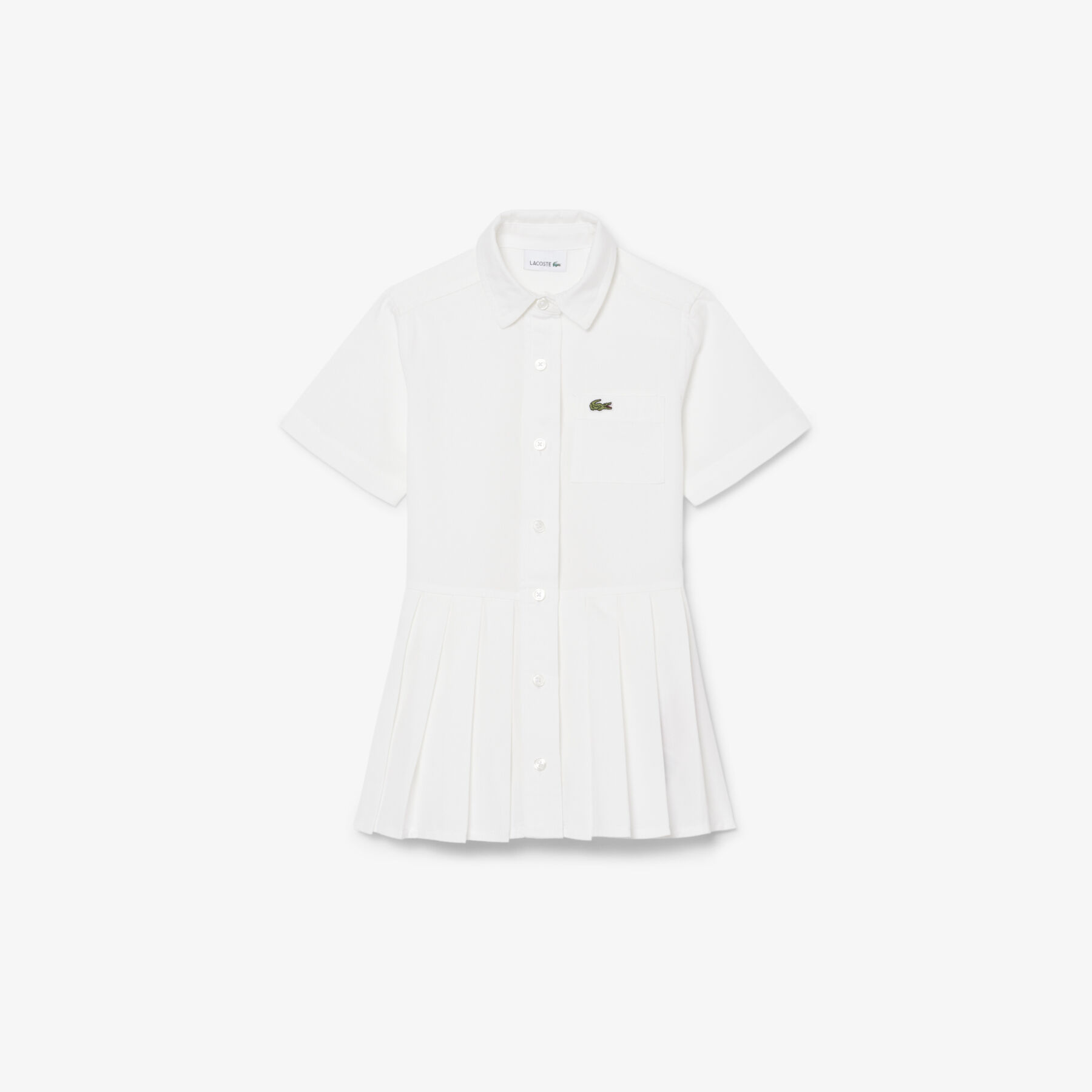 lacoste poplin pleat skirt shirt dress